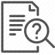 document, FAQ, information, inquiry, magnifying glass, question, search icon