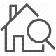 home, house search, housing, magnifying glass, property, real estate, search icon