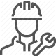 construction, engineering, maintenance, repair, safety helmet, tool, wrench icon