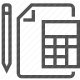 calculator, document, edit, finance, pen, report, statistics icon