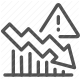 business risk, crisis, decreasing graph, financial loss, market downturn, risk management, warning sign icon