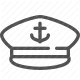 anchor, captain, marine, nautical, sailor hat, sea travel, uniform icon