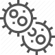 cogs, engineering, gears, machine, mechanism, science, technology icon