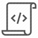 code, document, manuscript, paper, programming, script, scroll icon