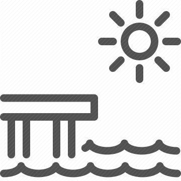 ocean, sun, waves, sea travel, dock, pier