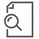 document, examine, explore, find, inspect, magnifying glass, search icon