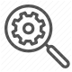 explore, find, gear, inspect, magnifying glass, search, settings icon