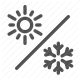 day and night, seasons, snowflake, summer, sun, weather, winter icon