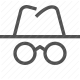 anonymous, disguise, glasses, incognito, privacy, security, spy icon