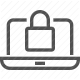 encryption, laptop, lock, password, privacy, protection, security icon