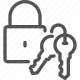 access, keys, lock, padlock, privacy, protection, security icon