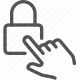 access, padlock, privacy, protection, security, touch, unlock icon