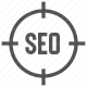 digital marketing, online visibility, search engine optimization, seo, seo strategy, seo target, website ranking icon