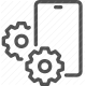 adjustment, configuration, gears, mobile, preferences, settings, smartphone icon