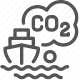 co2, emissions, environment, management, marine, pollution, ship icon