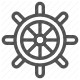 boat steering, helm, maritime, nautical, navigation, sailing, ship wheel icon