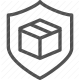 cargo, delivery, logistics, package, protection, shield, shipping icon