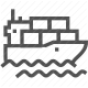 cargo ship, delivery, freight, logistics, maritime, shipping, transportation icon