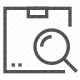 delivery, logistics, magnifying glass, package, search, shipping, tracking icon