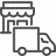 delivery, inventory, logistics, retail, shop management, storefront, supply chain icon