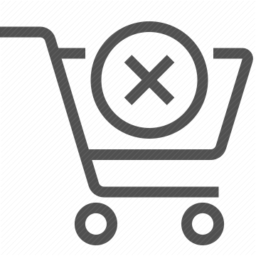 delete, remove, trolley, e-commerce, cross mark, cancel, shopping cart