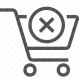 cancel, cross mark, delete, e-commerce, remove, shopping cart, trolley icon