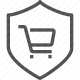 cart, e-commerce, protection, safe payment, security, shield, shopping icon