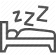 bed, bedtime, nap, night, rest, sleep, zzz icon