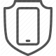 antivirus, cybersecurity, mobile protection, privacy, safety, shield, smartphone security icon