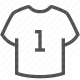 football, jersey, number one, soccer, sports, team, uniform icon