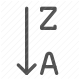 alphabetical order, arrows, a-z, descending, filtering, list, sorting icon