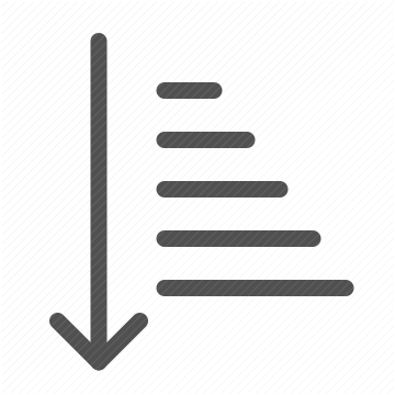 arrow, order, data, filtering, sorting, descending, lines