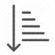 arrow, data, descending, filtering, lines, order, sorting icon