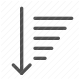 arrow, data organization, descending, filtering, lines, list, sorting icon