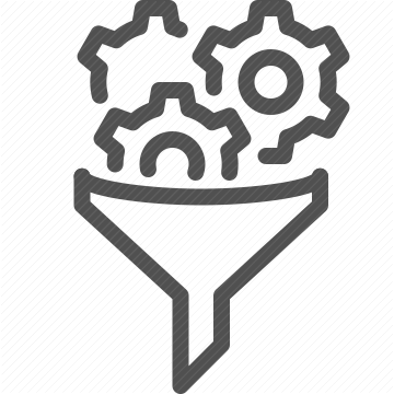 settings, configuration, preferences, cogwheels, funnel, filtering, sorting