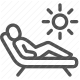 lounging, relaxation, summer, sunbathing, sun protection, sunscreen, uv protection icon