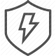 electricity, lightning bolt, power, protection, safety, shield, surge protector icon