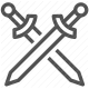 crossed, medieval, swords, warfare, weapon icon