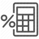 accounting, calculator, finance, income, percentage, revenue, tax icon