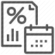 calculation, date, deadline, document, finance, percentage, tax icon