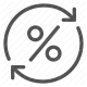 arrow, cycle, finance, money, percentage, refund, tax icon