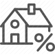 deduction, finance, house, percentage, property, real estate, tax icon