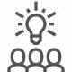 brainstorming, collaboration, cooperation, group, idea, lightbulb, teamwork icon