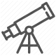 astronomy, observation, optical instrument, space exploration, telescope icon