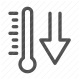 climate, cold, cooling, decrease, measurement, temperature, thermometer icon