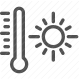 climate, heat, measurement, sunny, temperature, thermometer, weather icon