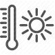 climate, heat, sun, sunny, temperature, thermometer, weather icon