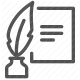 document, feather, ink, paper, quill, text, writing icon