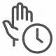 clock, deadline, gesture, hand, schedule, time, touch icon