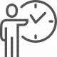 clock, deadline, person, punctuality, schedule, time management, waiting icon